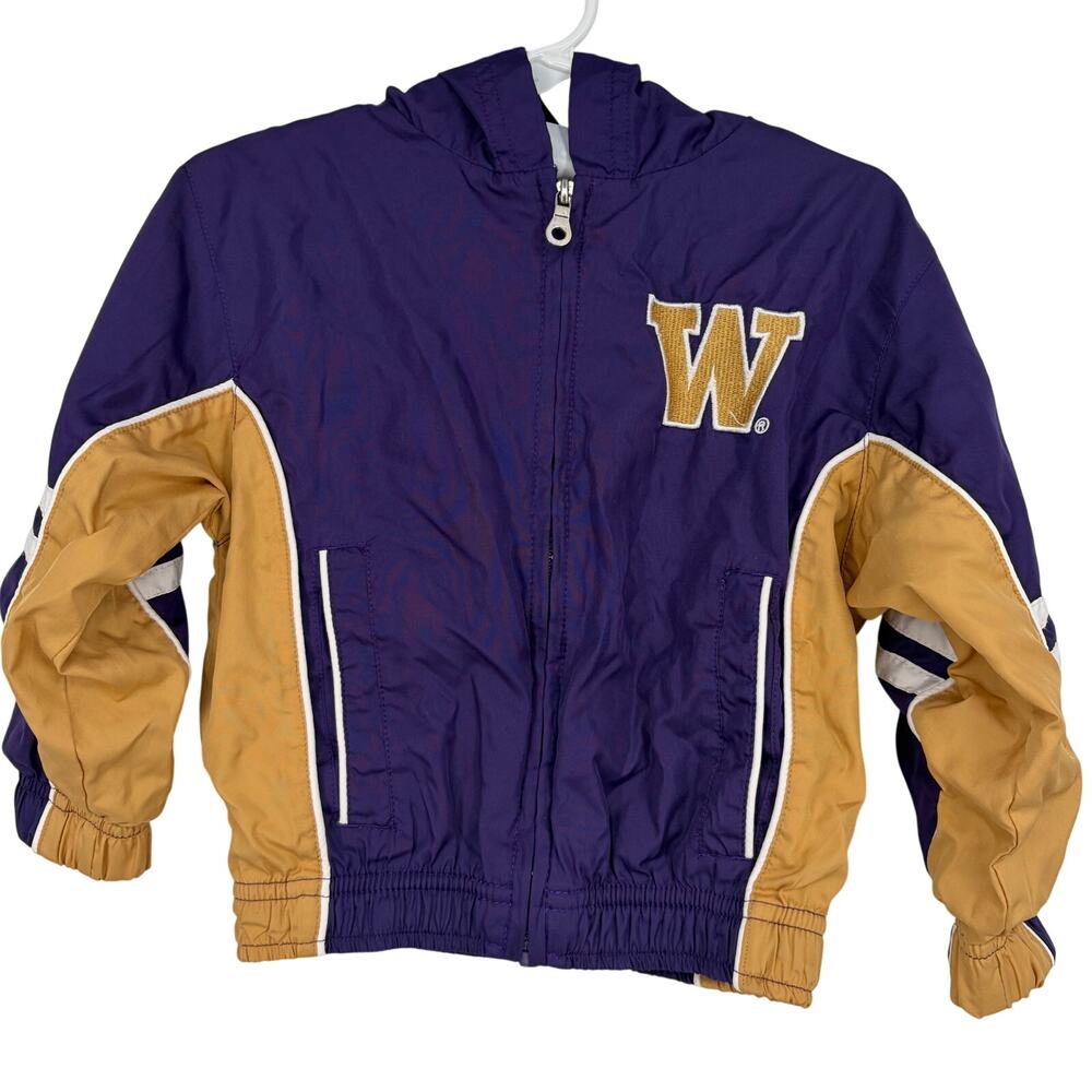 NCAA Washington State Huskies UW Purple Gold Zip Up Track Coat Size 2T
